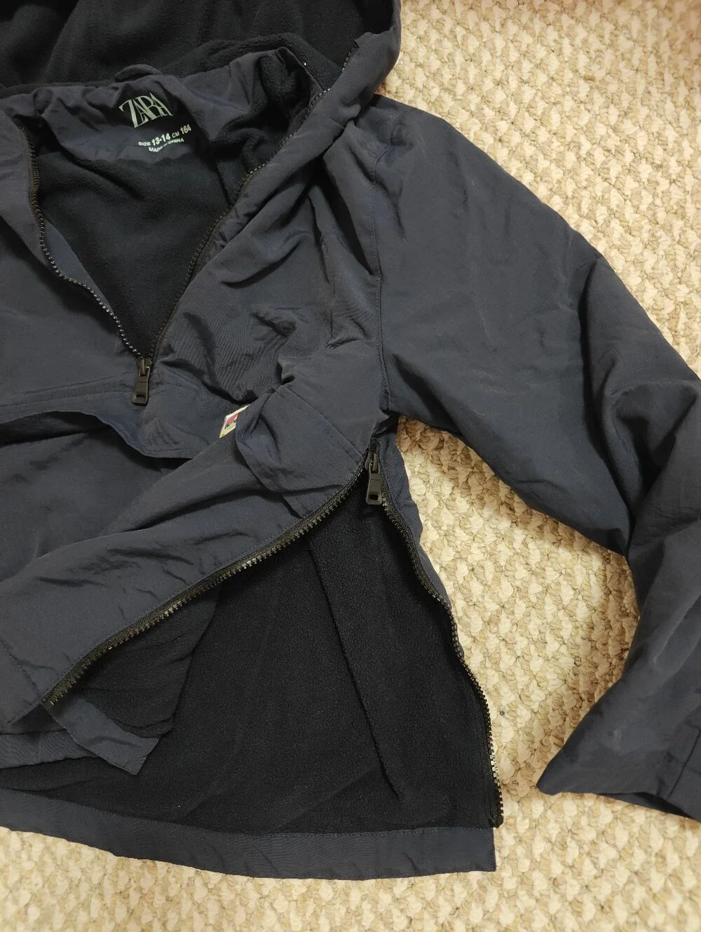Zara Men’s Black Hooded Jacket
